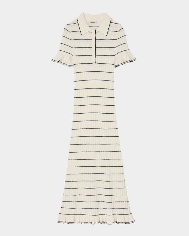 Danielle Striped Knit Maxi Shirtdress